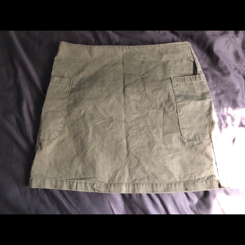 denim army green skirt